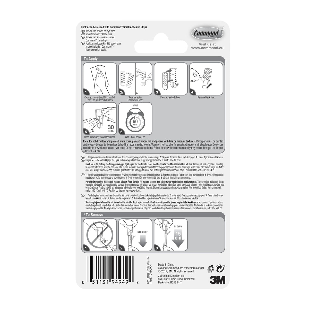 Command Medium Designer Hooks, 6 White Hooks and 9 Adhesive Strips