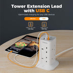 TESSAN Tower Extension Lead 5M with USB C Slots