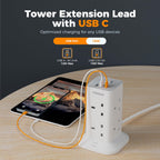 TESSAN Tower Extension Lead 5M with USB C Slots