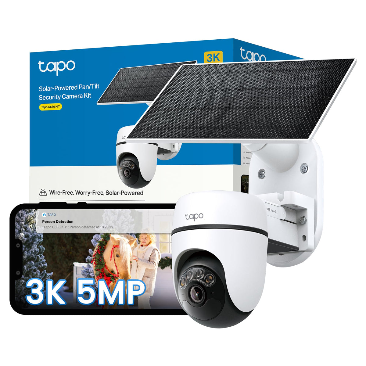 Tapo C615F KIT 2K 3MP Solar Floodlight Outdoor Security Camera Wireless
