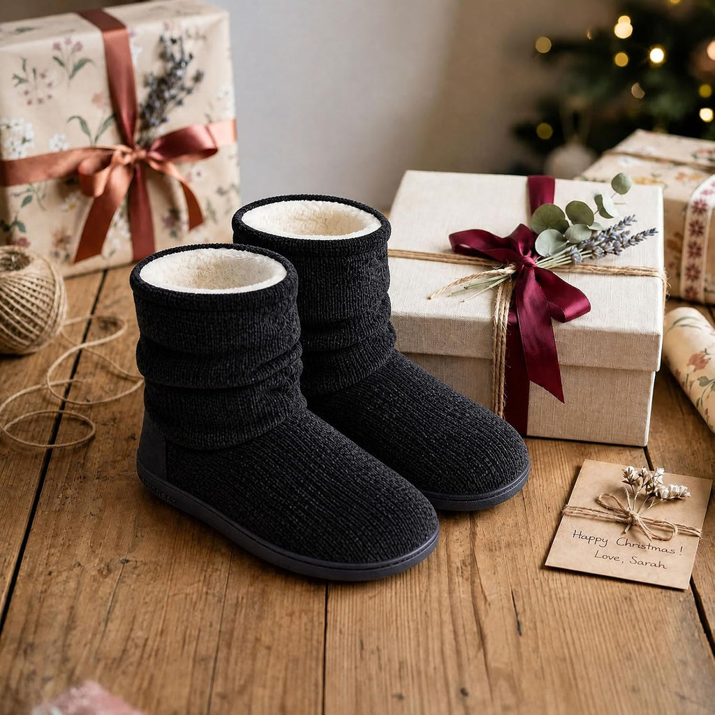 LongBay Women Slipper Boots Warm Memory Foam Indoor Outdoor House Shoe Gift