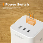 TESSAN Tower Extension Lead 5M with USB C Slots