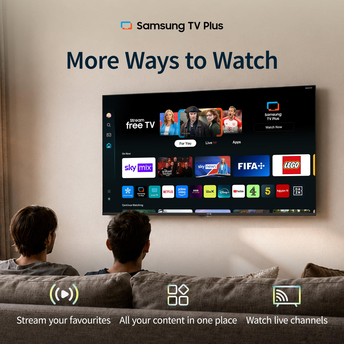 HYE 24" LED Smart TV - HD Ready, Samsung Tizen OS & Gaming Hub, Black