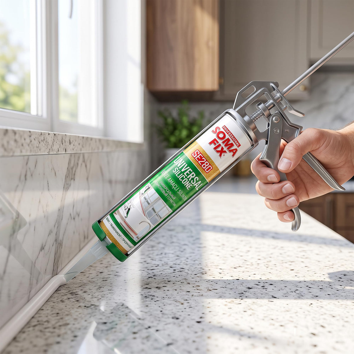 Brown Silicone Sealant, Waterproof & Flexible Sealant and Adhesive - 280ml