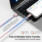 BASESAILOR USB A to USB C Charger Cable 3Pack 0.5/1/2M Black