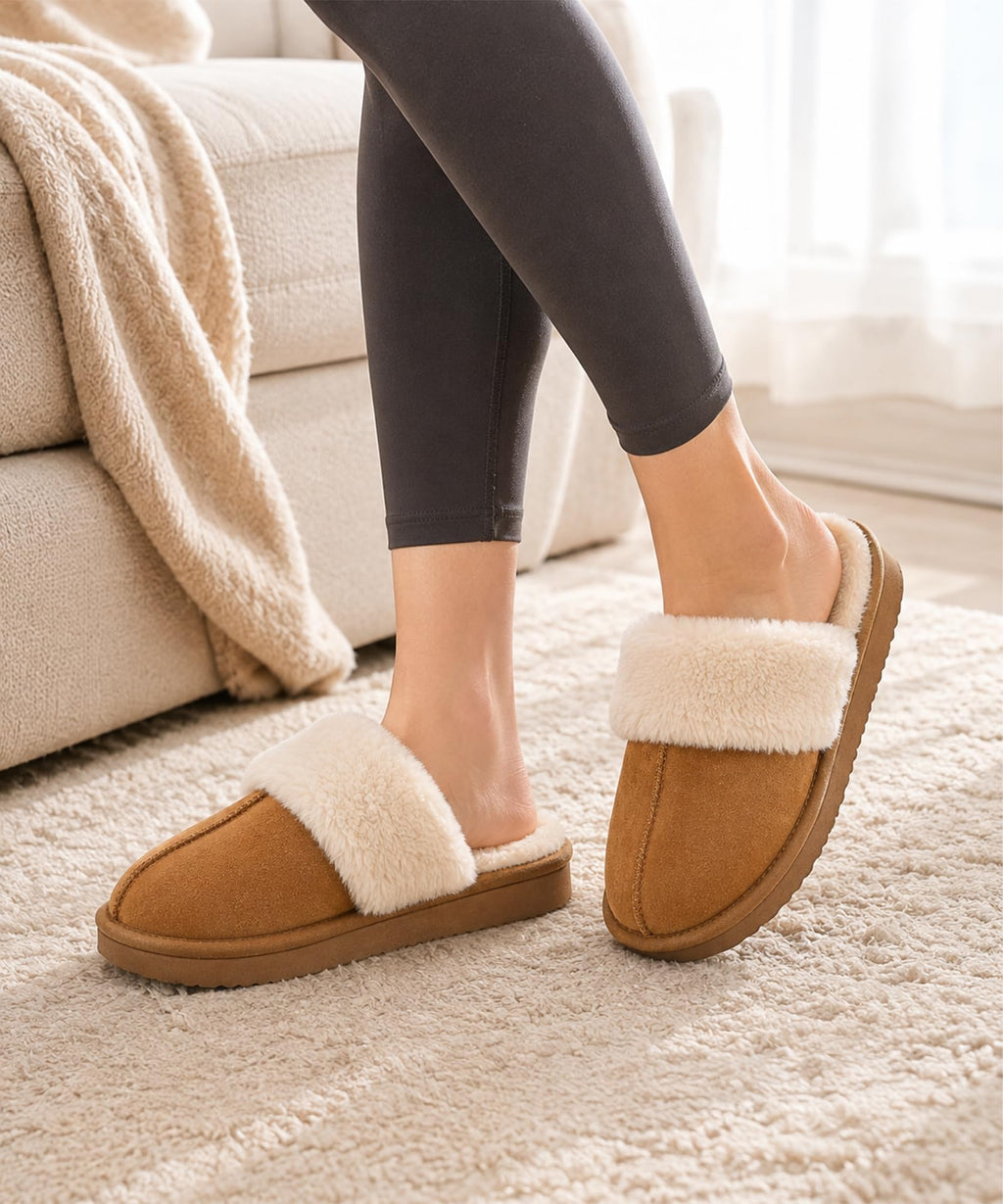 Litfun Women's Fluffy Memory Foam Slippers House Shoes Indoor