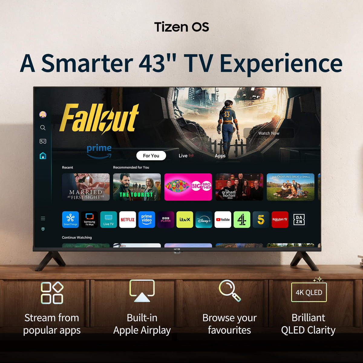 HYE 24" LED Smart TV - HD Ready, Samsung Tizen OS & Gaming Hub, Black