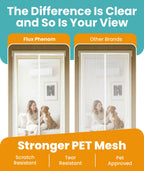 Flux Phenom Magnetic Screen Door - Bugs Out, Breeze in - 9min Install Auto-Sealing Heavy Duty Double Stitched Mesh, 52 Magnets, Hands Free Sliding & Patio Doors Net, Pet & Kid Friendly, 38 x 82 Inch