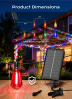 Brightown 52FT Solar String Lights Outdoor Waterproof, Last 30+ Hrs Runtime