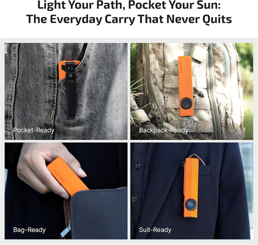 OLIGHT ArkPro EDC Flat Flashlight Rechargeable, Pocket Light, Black CW