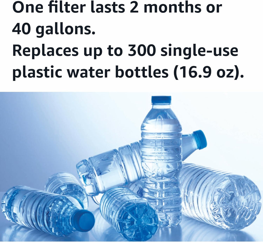Amazon Basics Enhanced Water Filter, Brita Filter Replacement, 3-Pack