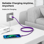 BASESAILOR USB A to USB C Charger Cable 3Pack 0.5/1/2M Black
