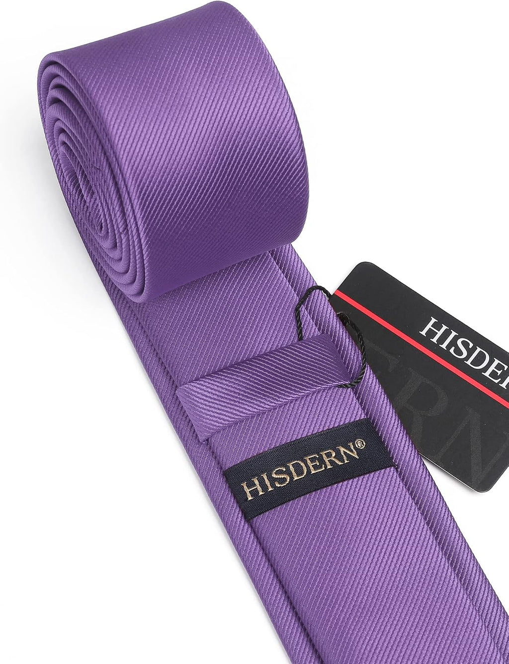 HISDERN Skinny Tie Solid Color 6cm Slim Ties for Men Wedding Classic Formal Business Necktie