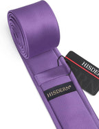 HISDERN Skinny Tie Solid Color 6cm Slim Ties for Men Wedding Classic Formal Business Necktie