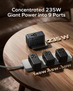 MOMAX Universal Travel Adapter 70W GaN, Travel Plug Adapter for UK/EU/AU/US