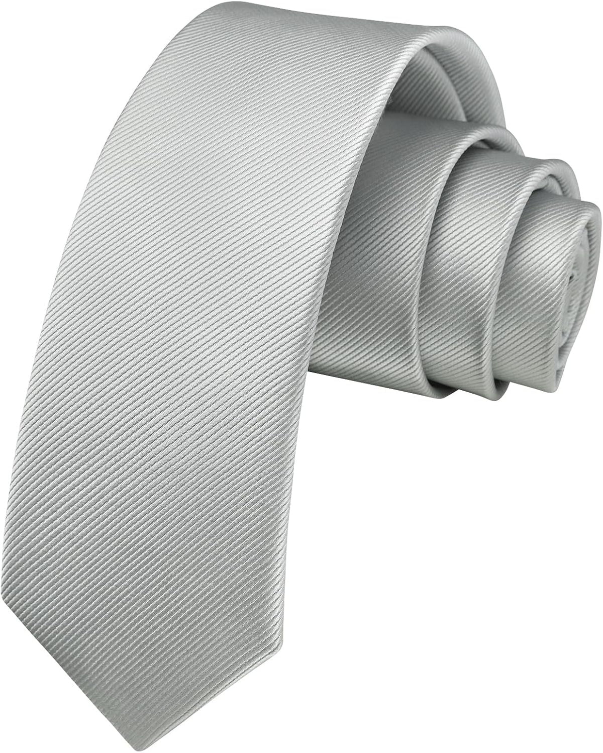 HISDERN Skinny Tie Solid Color 6cm Slim Ties for Men Wedding Classic Formal Business Necktie