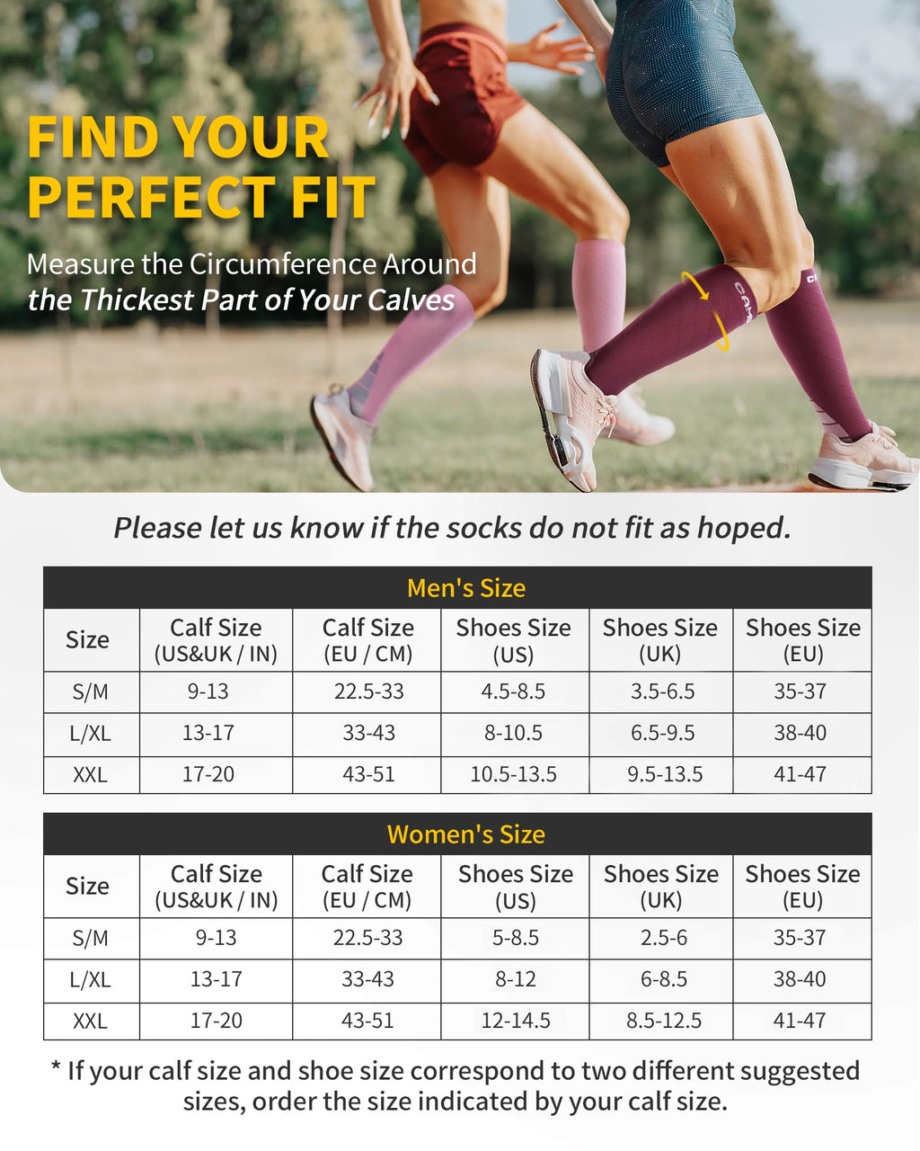 CAMBIVO Compression Socks for Women & Men 2 Pairs, Travel Flight Socks