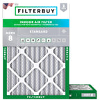 Filterbuy 18x18x1 Air Filter MERV 8 Dust & Allergy Defense (2-Pack)