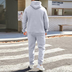 Mens Plain Tracksuit Long Sleeve Hooded Sweatshirt Sweatpants Set Hoodie Joggers Sets 2 Piece Fashion Sweatsuits Activewear Sportswear Men's Clothing UK