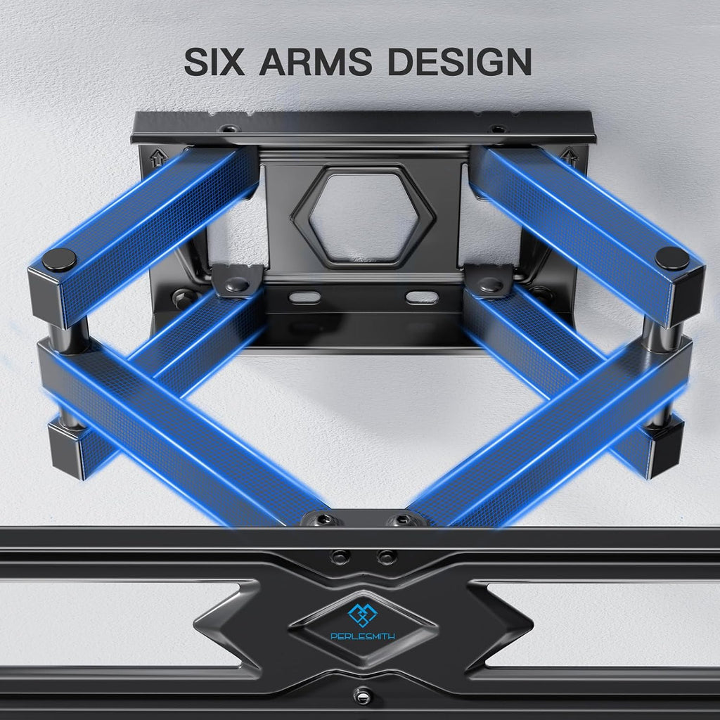 PERLESMITH TV Wall Bracket, Swivel Tilt Wall Mount for 26-70 Inch Flat & Curved TVs up to 45kg, Max. VESA 400x400mm