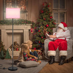 Ambimall Floor Lamp for Living Room with Smart Light Bulb, RGB + Stepless Dimmable Colors Temperature & Brightness(White Shade & Black Pole)