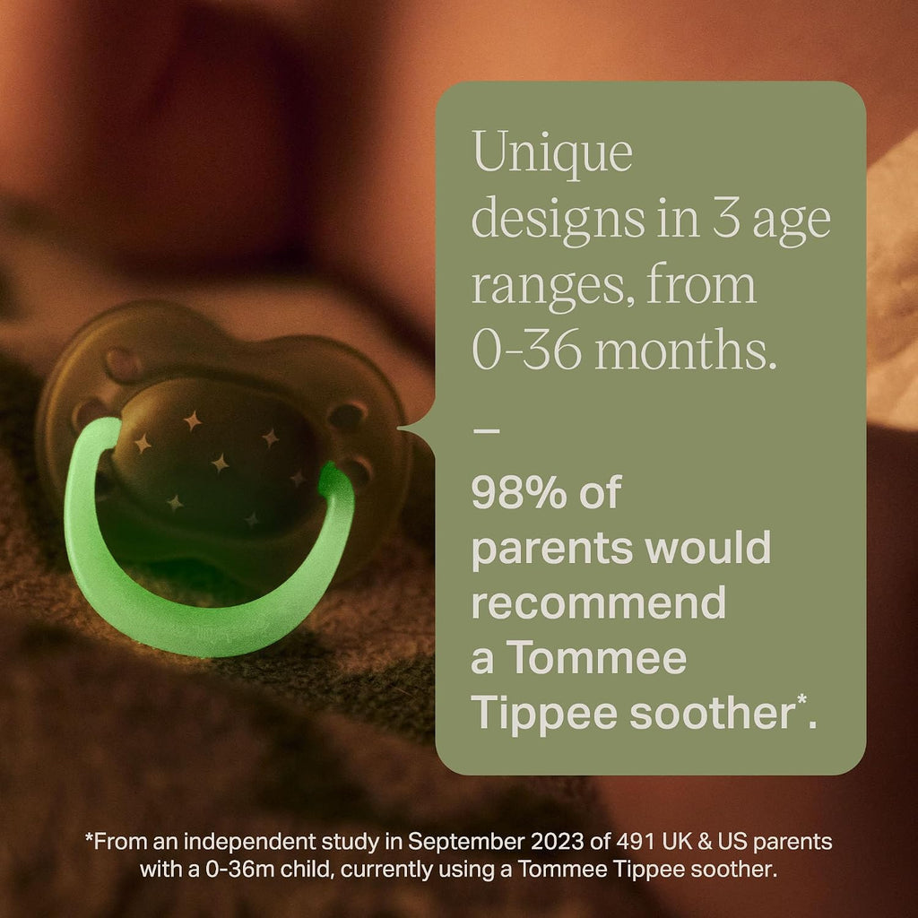 Tommee Tippee NightGlow Dummy Orthodontic 18-36m Pack of 4