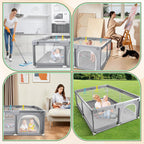 CHOLY Baby Playpen for Babies and Toddlers, Durable Play Pen