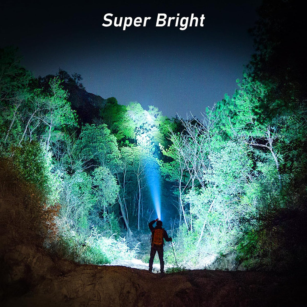 Blukar Head Torch Rechargeable, [2 Pack] 2000L Super Bright LED Headlamp