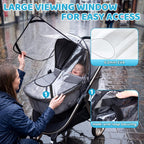 Orzbow Rain Cover for Pram, Large Viewing Window for Easy Access, Clear