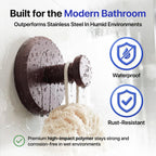 HOME SO Suction Cup Hooks for Shower & Bathroom Towel Holder 2-Pack Black