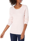 Amazon Essentials Women's Lightweight Cable Knit Long-Sleeve Crewneck Jumper (Available in Plus Size)