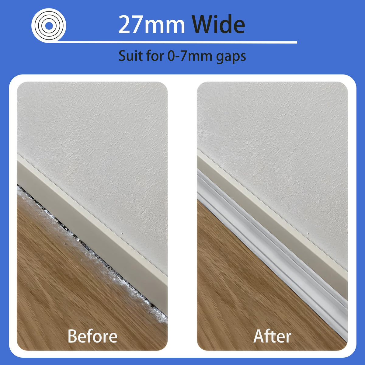 Zayejod PVC Quadrant Trim Laminate Beading Self Adhesive Matte White