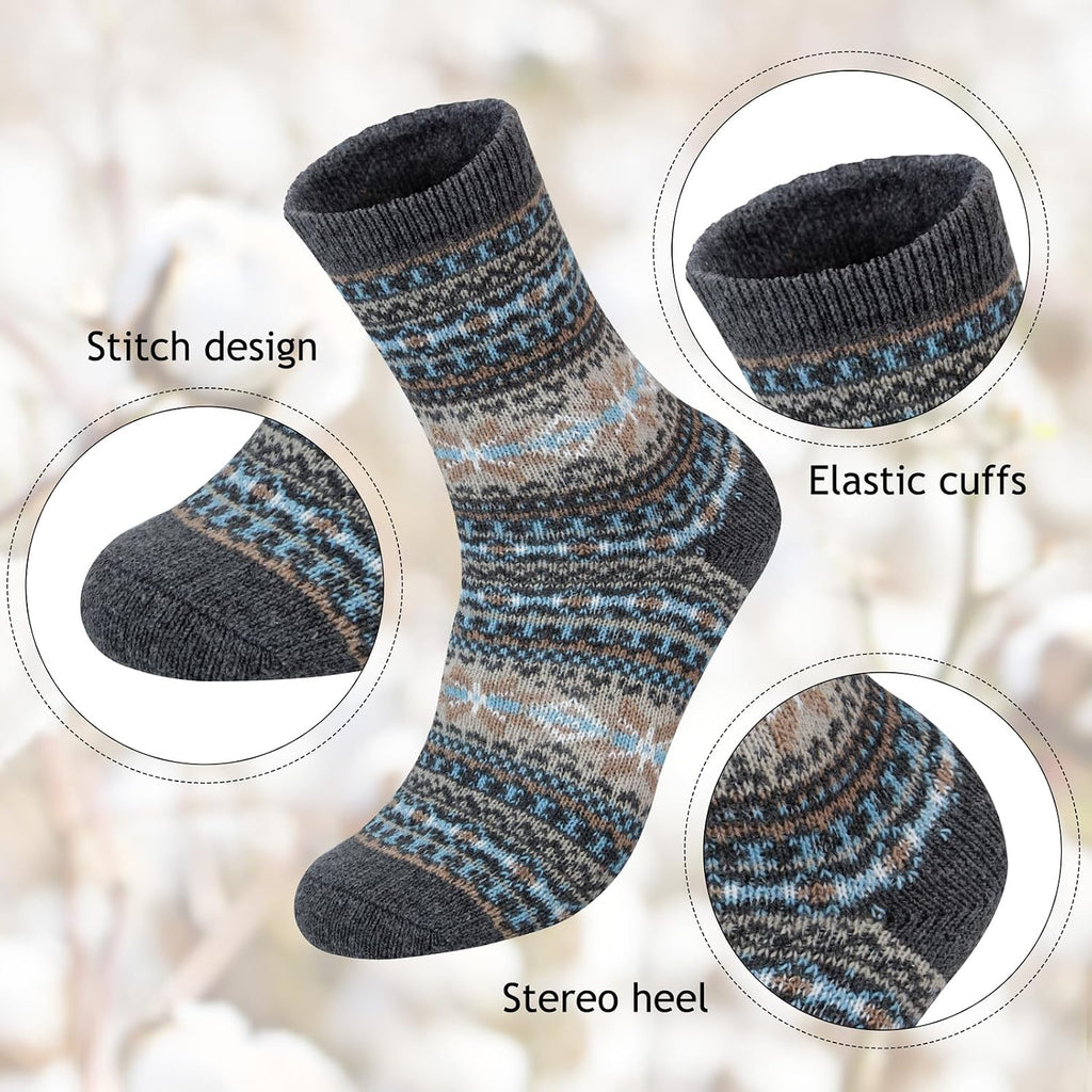 Ladies Socks Wool Thermal Fluffy Gifts For Women 5 Pairs