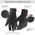 Unigear Running Gloves, Touch Screen Anti-slip Lightweight Gloves Liners for Cycling Biking Sporting Driving for Men Women
