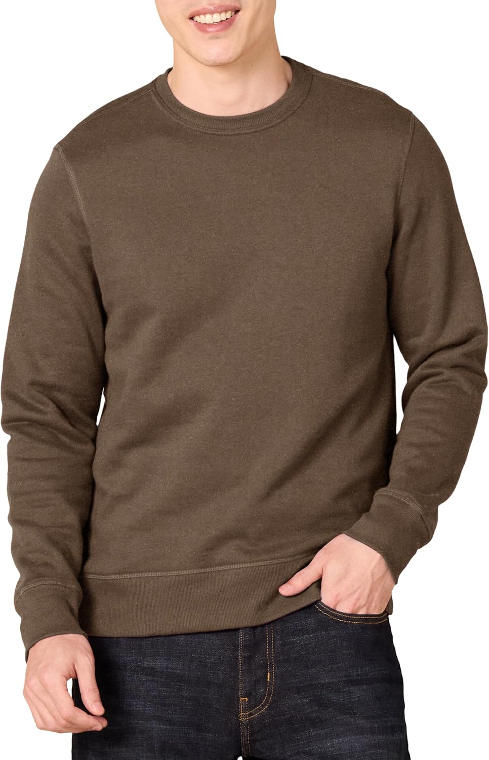 Amazon Essentials Men's Crew-Neck Fleece Sweatshirt with Ribbing (Available in Big and Tall)