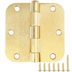TDCHINGES Rounded Door Hinges 3.5" X 3 1/2 Inch Antique Brass 5/8" Radius