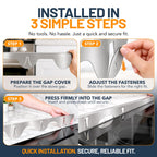 Linda’s Essentials Silicone Stove Gap Covers (2 Pack), Heat Resistant Oven Gap Filler Seals Gaps Between Stovetop and Counter, Easy to Clean Stove Gap Guard (21 Inches, Black)