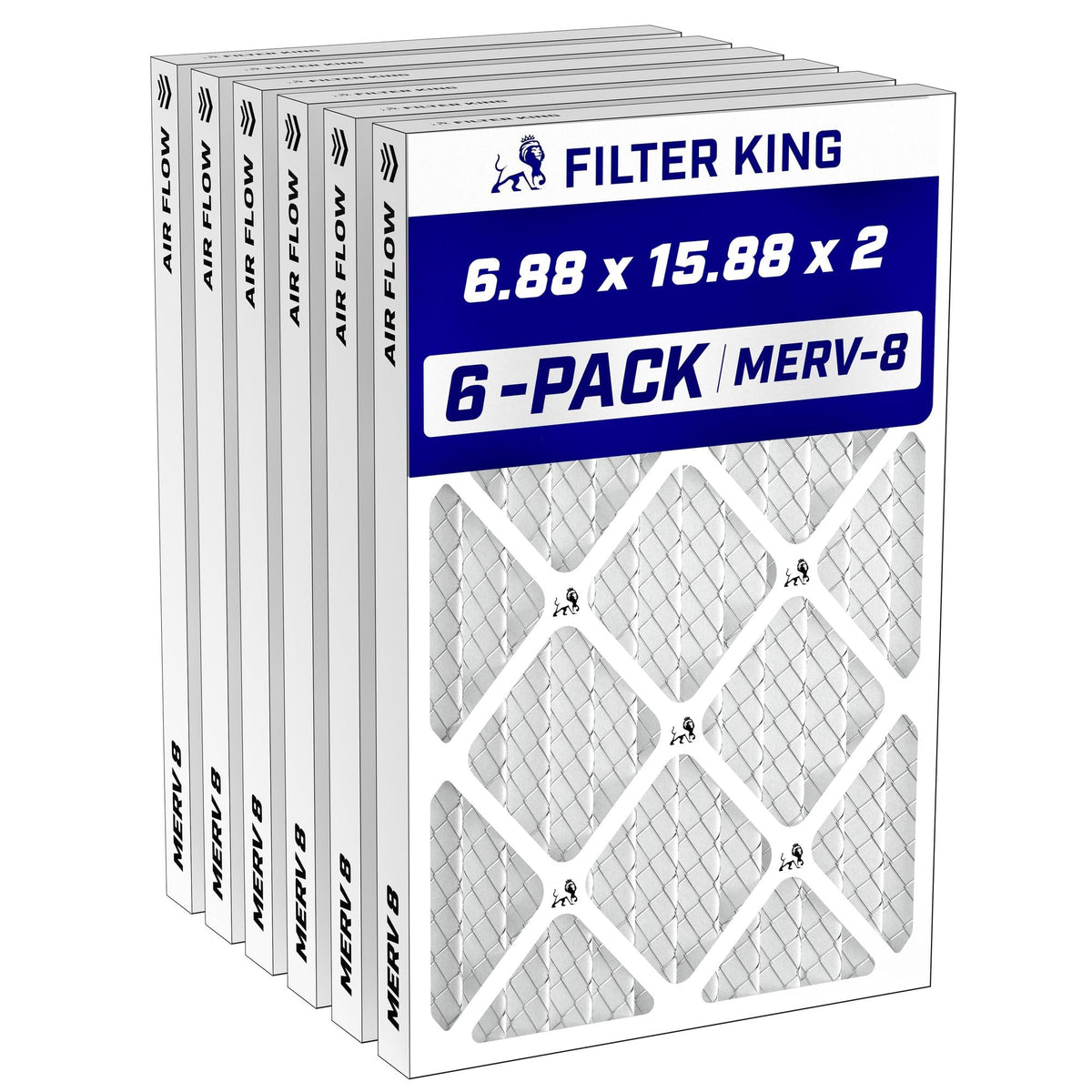 Filter King 19.25x23.25x2 Air Filter MERV 8, AC Furnace Filters (6-Pack)