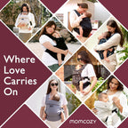 Momcozy Baby Carrier for 3-24M/3.2-20kg, Waist 64-127cm, Cotton Black
