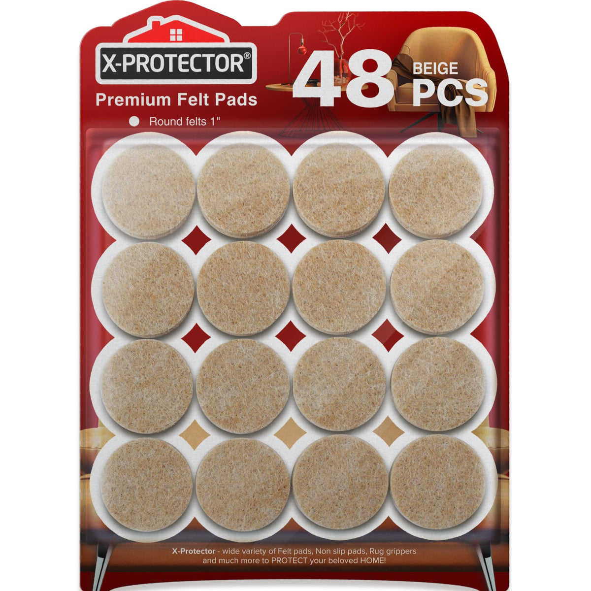 Felt Furniture Pads X-PROTECTOR 133 PCS Premium Furniture Pads - Felt Pads