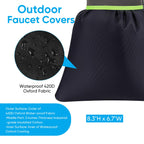 2Pack Outdoor Faucet Covers for Winter,8.5"x6.7"x2" Pro Spigot Cover Freeze Protection,Outdoor Water Socks with Reflective Strips for Winter Spigot Cover Pipe Insulation Reusable Waterproof,Black