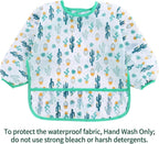 PandaEar 3 Pack Baby Weaning Bibs with Long Sleeves | Waterproof Toddler Bibs 6-24 Months