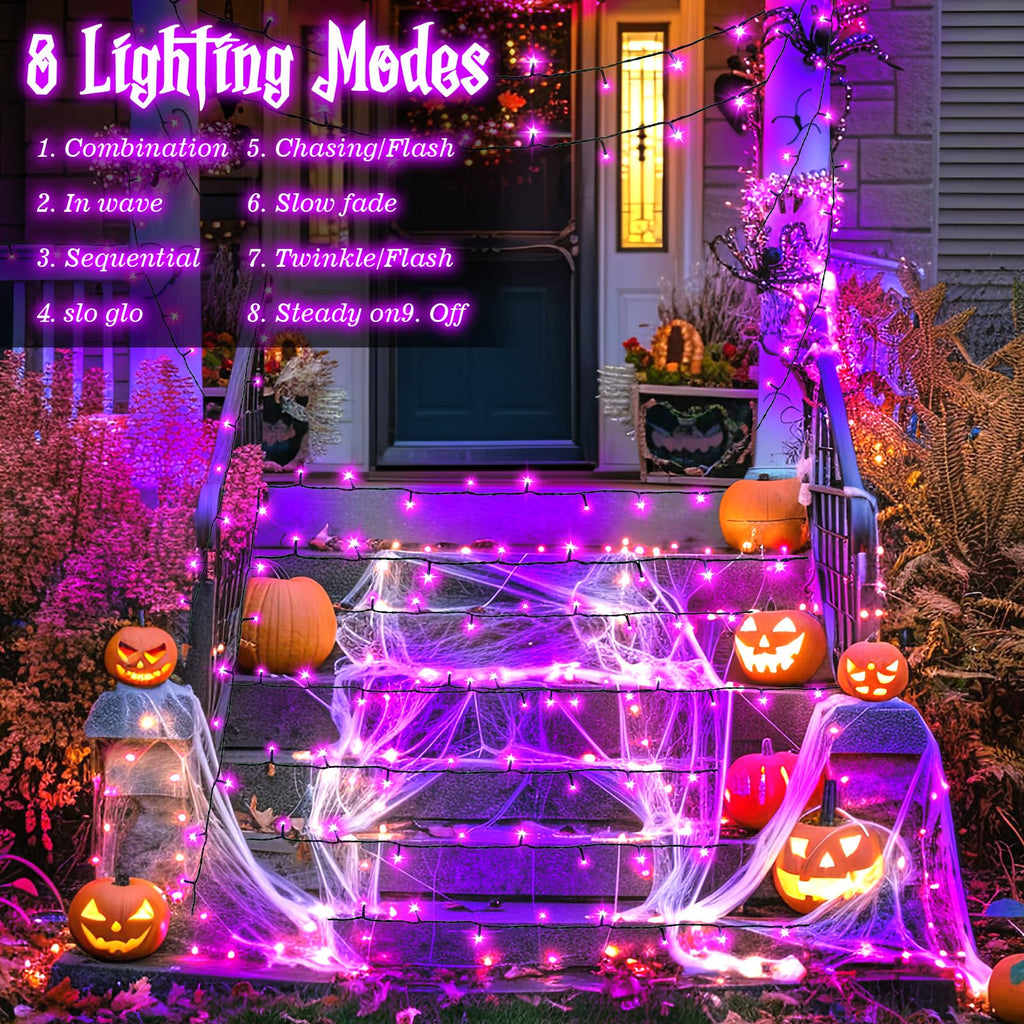 Christmas Lights Outdoor Battery Operated String Lights Total 100LED 33Ft with Timer 8 Modes 16.4Ft*2 Waterproof Outdoor Indoor for Christmas Decor, Warm White, 2-Pack