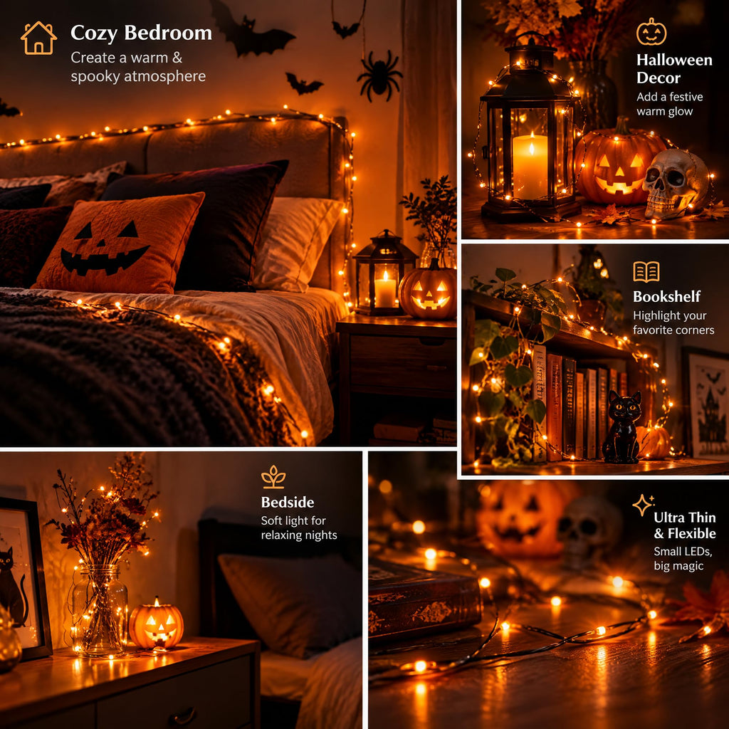 Dazzle Bright Fairy Lights Battery Operated, 20 FT 60 LED Silver Wire Waterproof Battery Operated String Lights, Christmas Decorations for Indoor Outdoor Bedroom Yard Decor, Red