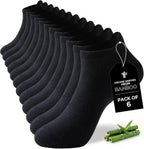 Niorasen Bamboo Trainer Socks for Men & Women, 6 Pairs, Low Cut