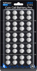 40Pack LR44 Batteries, 1.5V Alkaline Button Cell Batteries