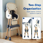 Baby High Chair Foldable Highchair, High Chairs for Babies and Toddlers Adjustable Height & Reclining Seat Detachable Double Tray, Ergonomic Feeding Portable Highchairs for Newborn 6 Months to 5 Years