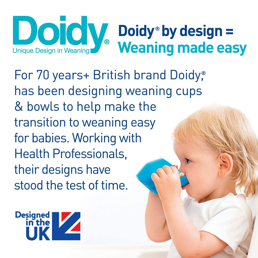 Doidy Cup, Open Cup for Training Baby 6 Months-3 Years, 200ml, Slanted Weaning Cup with Handles for Learning to Drink, BPA Free (Orange)
