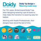 Doidy Cup, Open Cup for Training Baby 6 Months-3 Years, 200ml, Slanted Weaning Cup with Handles for Learning to Drink, BPA Free (Orange)