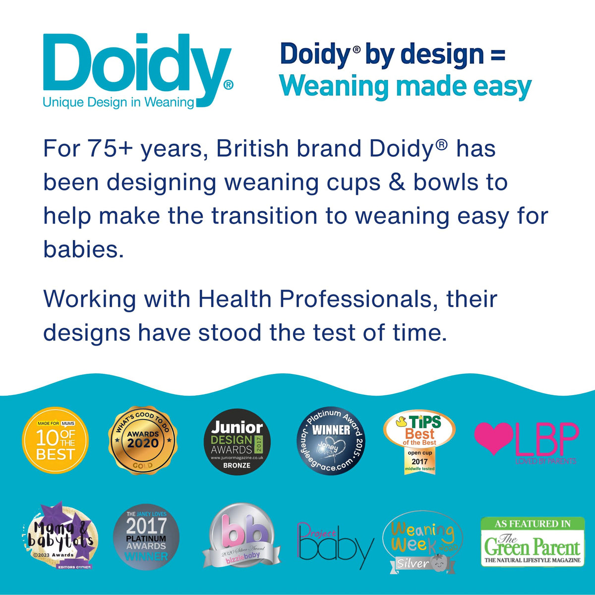 Doidy Cup, Open Cup for Training Baby 6 Months-3 Years, 200ml, Slanted Weaning Cup with Handles for Learning to Drink, BPA Free (Orange)